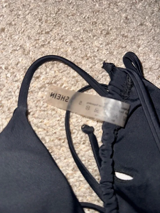 Black Triangle SHEIN Bikini Top with Leopard Print High-Cut zaful Bottoms size s - Picture 8 of 14